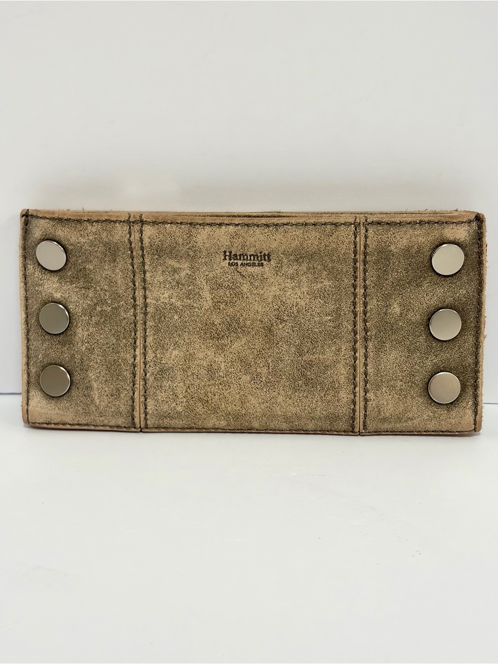 Hammitt 110 North Wallet In Grey/Tan Pewter With Brushed Silver Hardware